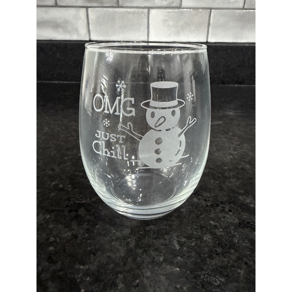 Susquehanna Glass Stemless Wine Glass "OMG Just Chill" 16 Fl Oz New With Box